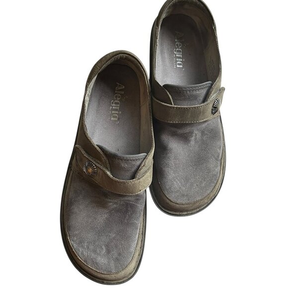 Alegria Brenna Gray Suede Clogs Women’s 9.5 EU 40 Slip On Comfort Shoes APMA App - Picture 6 of 9